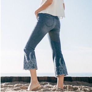 Liverpool Boho Embroidery Crop Flare Size 6 / 28